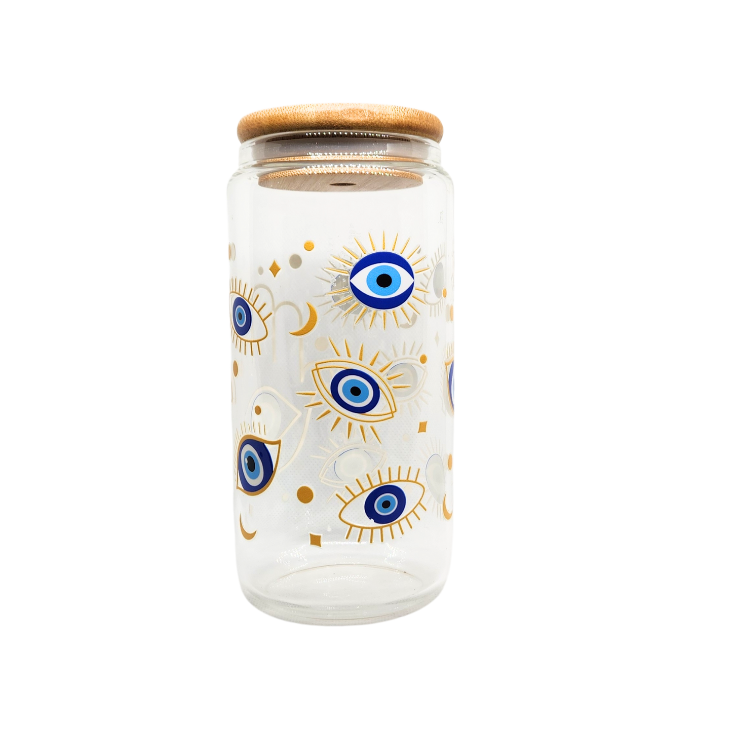 Mystical and Enchanting Glass Tumbler - Hand and Evil Eye