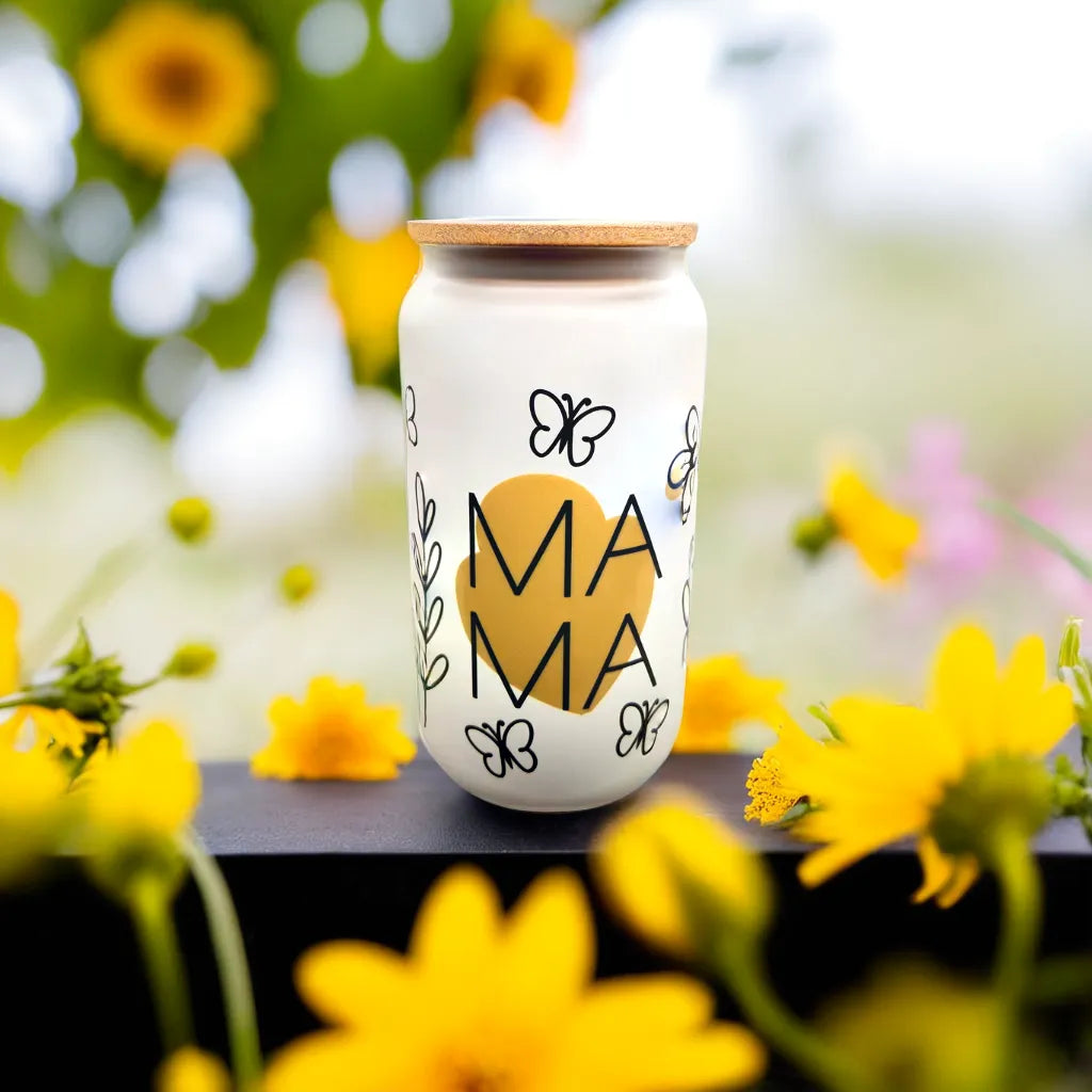 Mama Tumbler - simple yellow floral design