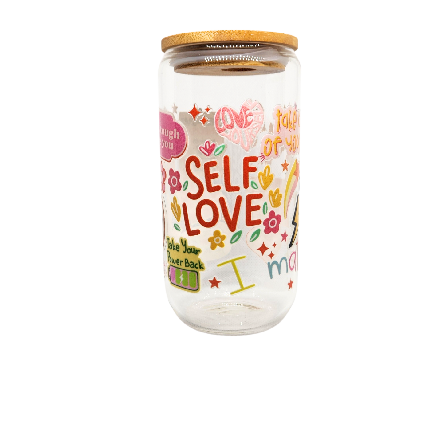 Glass Tumbler with Daily Dose of Positivity