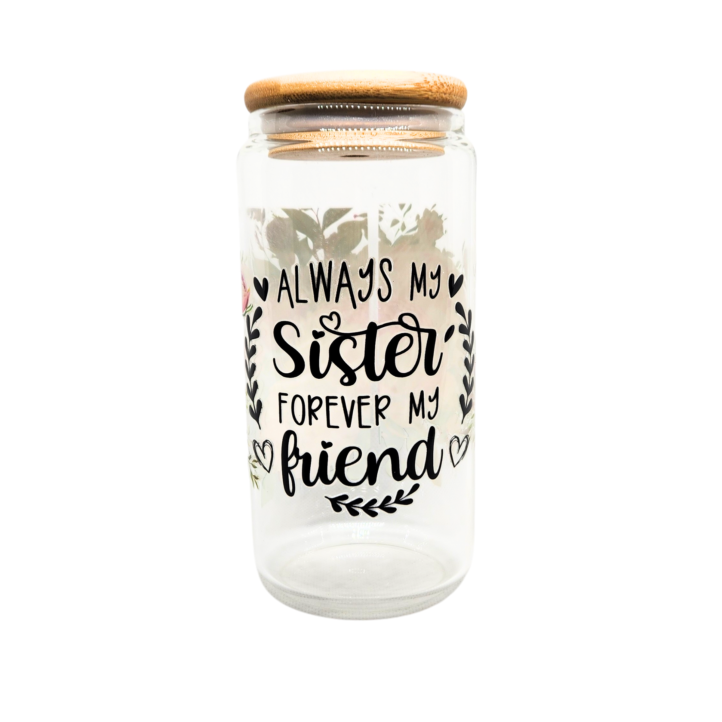 Unique and Heartwarming Glass Tumbler for Sisters